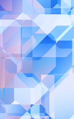 Layers of colorful and vibrant geometrical shapes. Digital illustration of a tech layout. Futuristic design template.