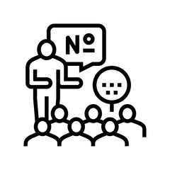 players playing in lotto line icon vector. players playing in lotto sign. isolated contour symbol black illustration