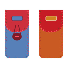 Two leather female wallets vector illustration on white