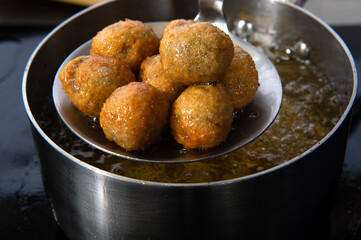 olive ascolane called Olive all'ascolana are a typical dish from the Marche region from the city of Ascoli Piceno in Italy.