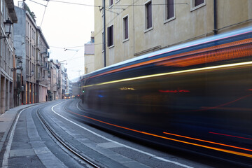 Fototapeta na wymiar Tram in the city of Padova