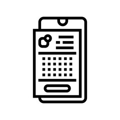 phone application lotto line icon vector. phone application lotto sign. isolated contour symbol black illustration