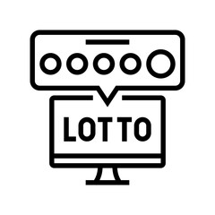 Obraz premium tv lotto line icon vector. tv lotto sign. isolated contour symbol black illustration