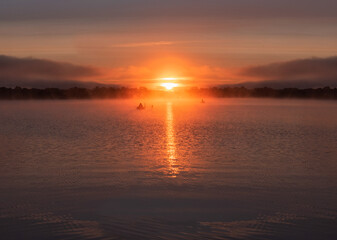 sunset on the lake