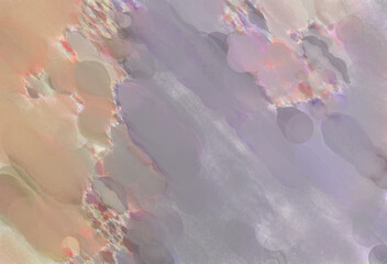 Modern painting of soothing brush strokes resembling alcohol inks. Watercolor abstract painting with pastel colors for poster, wall art, banner, card, book cover or packaging.