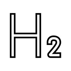 chemical element hydrogen line icon vector. chemical element hydrogen sign. isolated contour symbol black illustration