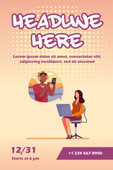 Young woman video chatting with guy via laptop