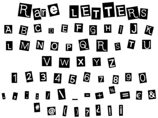 rare alphabet letters,vector illustration