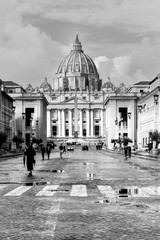 st Peter basilica in black  and white