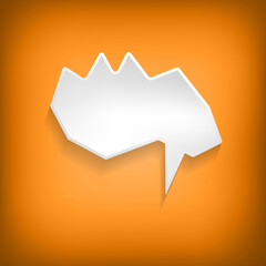 Vector comic speech bubble on color background. Isolated colorful banner, empty paper shape. Cartoon flat illustration for chat. Template frame. Hand draw style, dialog cloud.