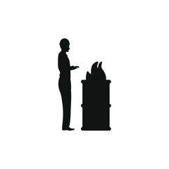 vector of politician speaking at a lectern