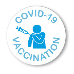 People vaccination concept for immunity health - vector illustration badge