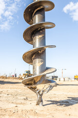 Large drilling rig, well drilling. Yamobur for drilling holes in the ground.