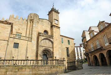 Fototapeta na wymiar Plaza do Trigo and Cathedral of Ourense, Galicia, Spain
