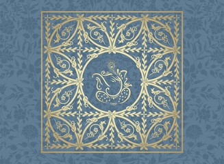 Ganesha, wedding card, royal Rajasthan, India	