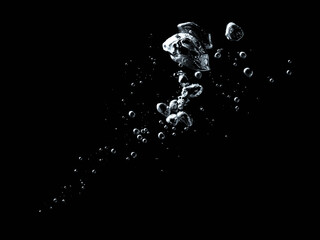 Underwater bubbles in Motion on Black