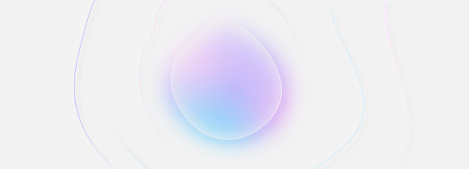 3d fluid creative background. Glassmorphism style new trend 2021. Frosted glass effect. Pastel colours: pink, purple, blue on white backdrop. Curved line graphic design. Sale banner. Blurred gradient