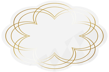 華やかなフレーム　ホワイト＆ゴールド　一部にダイヤパターン　横位置