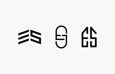Modern Letter ES Logo Vector Template