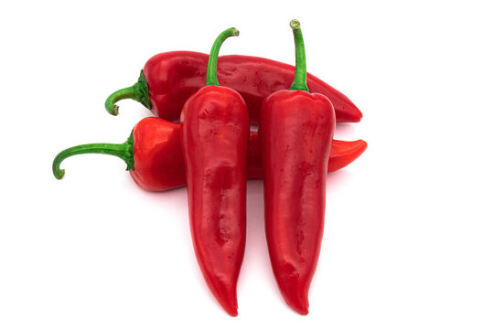 Long kapia peppers isolated on a white background