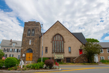 Fototapeta premium Living Faith UMC church at 2 Dane Street in historic city center of Beverly, Massachusetts MA, USA. 
