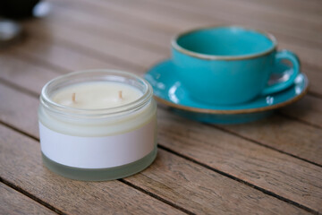 Mint scented soy wax candle