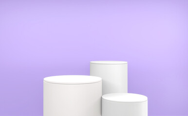 The Purple podium geometric for Product presentation. 3D rendering