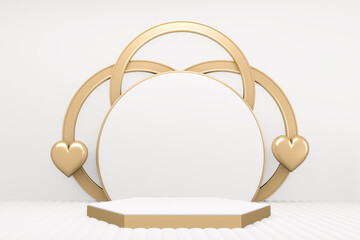 White podium minimal design product scene. 3d rendering