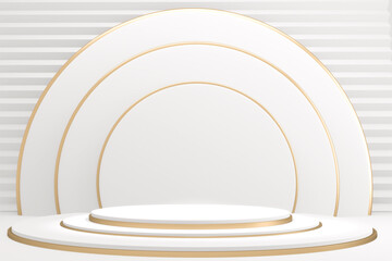 Obraz premium White podium minimal design product scene. 3d rendering