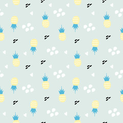 Pineapple digital paper. Pineapple seamless pattern for textile, fabric, wrapping paper, wallpaper, apparel.