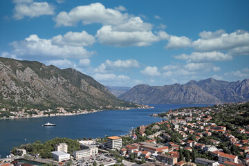 Bay of Kotor landscape Montenegro in summer season