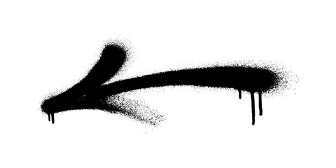 Graffiti arrow with overspray in black over white. © Yevhen