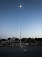 street light Glow with a Blue Sky