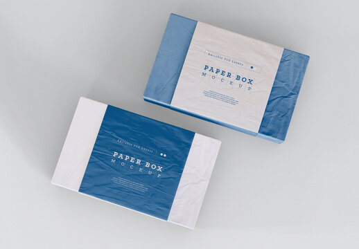 Top View of Paper Box Mockup