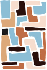 vector illustration minimalistic blue gray and brown pastel colors mosaic freehand drawing
