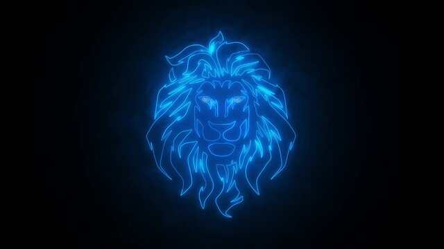 Blue Lion Animated Logo Loop Graphic Element