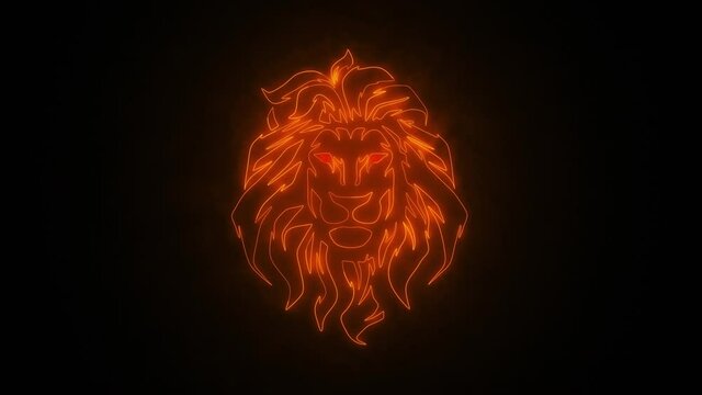 Orange Lion Animated Logo Loop Graphic Element