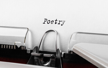Text Poetry typed on retro typewriter