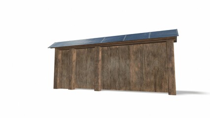 vintage wooden door on the white background 3d-illustration3d-rendering