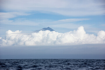 Pico island, top of the mountain Pico, Azores, landscape, famous.
