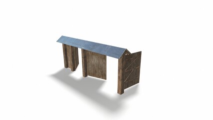 vintage wooden door on the white background 3d-illustration3d-rendering