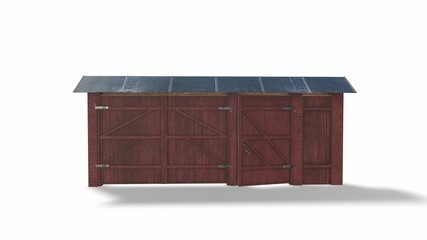 vintage wooden door on the white background 3d-illustration3d-rendering