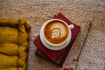 Aesthetically Pleasing Latte Art in Suburban Local Coffee Shop, Pourover Brewed Coffee