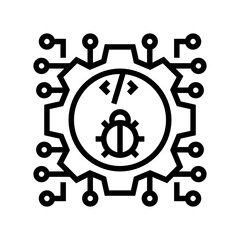 development debug line icon vector. development debug sign. isolated contour symbol black illustration