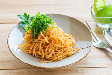 蒸し麺のたらこスパゲティ