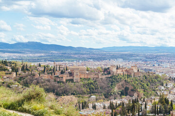 Fototapeta na wymiar Granada Al Hambra city view