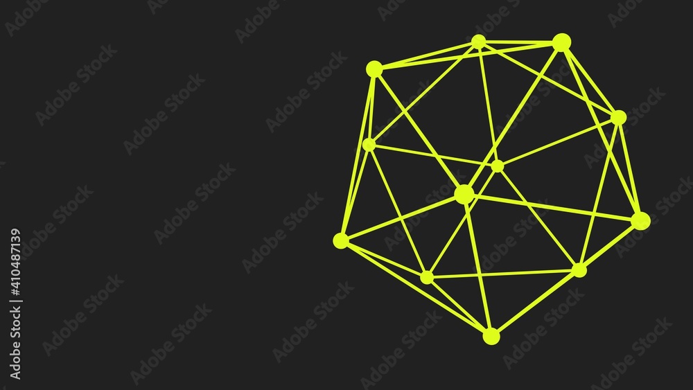 Poster yellow circles with lines on a gray background. rendering. social theme. abstraction.