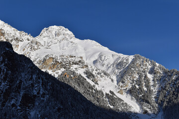 snow covered mountains