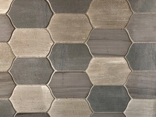 stone or ceramic wall geometric tile texture honeycomb shape as background or graphic resource