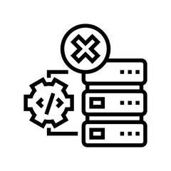 debugging servers line icon vector. debugging servers sign. isolated contour symbol black illustration